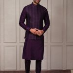 Modi Jacket for Men Kurta Pajama Jacket Set Wine Customized Plus Size Dress for Men RKL-MD-RBZ-3816