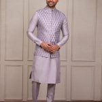 Modi Jacket for Men Kurta Pajama Jacket Set Purple Customized Plus Size Dress for Men RKL-MD-RBZ-3818