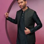 Modi Jacket for Men Kurta Pajama Jacket Set Dark Green Customized Plus Size Dress for Men RKL-MD-RBZ-3820