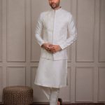 Modi Jacket for Men Kurta Pajama Jacket Set White Customized Plus Size Dress for Men RKL-MD-RBZ-3821