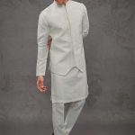 Modi Jacket for Men Kurta Pajama Jacket Set Cream Customized Plus Size Dress for Men RKL-MD-RBZ-3833