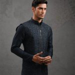 Modi Jacket for Men Kurta Pajama Jacket Set Black Customized Plus Size Dress for Men RKL-MD-RBZ-3834