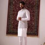 Modi Jacket for Men Kurta Pajama Jacket Set White Customized Plus Size Dress for Men RKL-MD-RBZ-4113