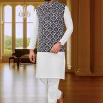 Modi Jacket for Men Kurta Pajama Modi Jacket Set White RK-MDJKT-1113