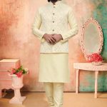 Modi Jacket for Men Kurta Pajama Modi Jacket Set Cream RK-MDJKT-1114