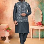 Modi Jacket for Men Kurta Pajama Modi Jacket Set Black RK-MDJKT-1122