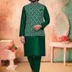 Modi Jacket for Men Kurta Pajama Modi Jacket Set Dark Green RK-MDJKT-1123