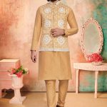 Modi Jacket for Men Kurta Pajama Modi Jacket Set Deep Peach RK-MDJKT-1124