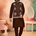 Modi Jacket for Men Kurta Pajama Modi Jacket Set Brown RK-MDJKT-1125