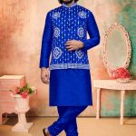 Modi Jacket for Men Kurta Pajama Modi Jacket Set Royal Blue RK-MDJKT-1126