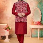 Modi Jacket for Men Kurta Pajama Modi Jacket Set Maroon RK-MDJKT-1128