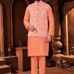 Modi Jacket for Men Kurta Pajama Modi Jacket Set Mango Orange RK-MDJKT-1132