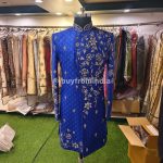 Sherwani for Men Wedding Royal Blue Wedding Sherwani SHR-KLQ-1315 Men Reception Dress