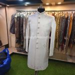 Sherwani for Men Wedding White Wedding Sherwani SHR-KLQ-1322 Men Reception Dress