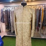 Sherwani for Men Wedding Gold Wedding Sherwani SHR-KLQ-1324 Men Reception Dress