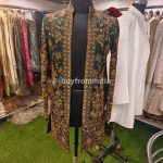 Sherwani for Men Wedding Dark Green Wedding Sherwani SHR-KLQ-1325 Men Reception Dress