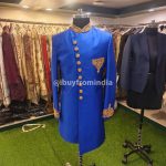 Sherwani for Men Wedding Royal Blue Wedding Sherwani SHR-KLQ-1335 Men Reception Dress