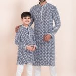 Father and Son Matching Dress Online Family Matching Dress Multicolor White RKL-FSMD-11955-204164