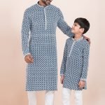 Father and Son Matching Dress Online Family Matching Dress Multicolor White RKL-FSMD-11955-204166