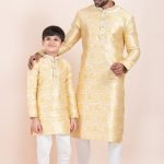 Father and Son Matching Dress Online Family Matching Dress Cream White RKL-FSMD-11955-204168