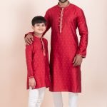 Father and Son Matching Dress Online Family Matching Dress Red White RKL-FSMD-11955-204170