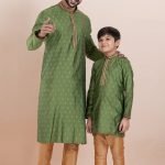 Father and Son Matching Dress Online Family Matching Dress Green RKL-FSMD-11985-204379