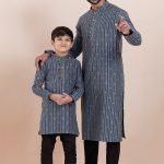 Father and Son Matching Dress Online Family Matching Dress Grey Black RKL-FSMD-11985-204383