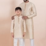 Father and Son Matching Dress Online Family Matching Dress Multicolor White RKL-FSMD-11985-204386