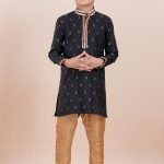 Boy Kurta Pajama Online Black Gold RKL-BYKUR-11986-204400