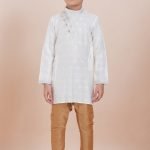 Boy Kurta Pajama Online White Gold RKL-BYKUR-11986-204401