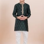 Boy Kurta Pajama Online Dark Green White RKL-BYKUR-11986-204402