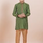 Boy Kurta Pajama Online Green Gold RKL-BYKUR-11986-204403