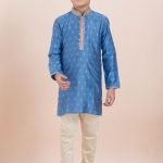 Boy Kurta Pajama Online Blue White RKL-BYKUR-11986-204404