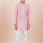 Boy Kurta Pajama Online Pink White RKL-BYKUR-11986-204405