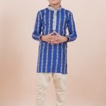 Boy Kurta Pajama Online Blue White RKL-BYKUR-11986-204407