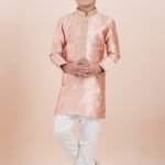 Boy Kurta Pajama Online Peach White RKL-BYKUR-11986-204411