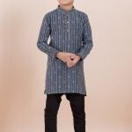 Boy Kurta Pajama Online Grey Black RKL-BYKUR-11986-204414