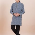 Boy Kurta Pajama Online Grey Black RKL-BYKUR-11986-204416