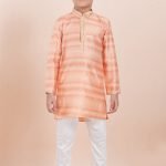 Boy Kurta Pajama Online Peach White RKL-BYKUR-11986-204422