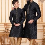 Father and Son Matching Dress Online Family Matching Dress Black RKL-FSMD-1040