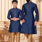 Father and Son Matching Dress Online Family Matching Dress Blue RKL-FSMD-1041