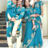 Family Matching Dress Set MOTHER DAUGHTER SON FATHER Twinning Dress IBI-9990BG Rama Green Western Family Matching Dress for Birthday Theme