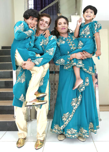 Family Matching Dress Set MOTHER DAUGHTER SON FATHER Twinning Dress IBI-9990BG Rama Green Western Family Matching Dress for Birthday Theme
