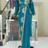 Readymade Saree IBI-9990SRE Bluish Green 2 Min Ready to Wear Saree with Stitched Blouse