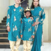 Family Matching Dress Set MOTHER FATHER SON Twinning Dress IBI-9992B Traditional Family Combo Dress for Birthday Theme