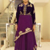 Long Gown IBI-9994WMN Violet Indo Western Gown for Women