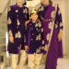 Family Matching Dress Set MOTHER FATHER SON Twinning Dress IBI-9995B Traditional Family Combo Dress for Birthday Theme