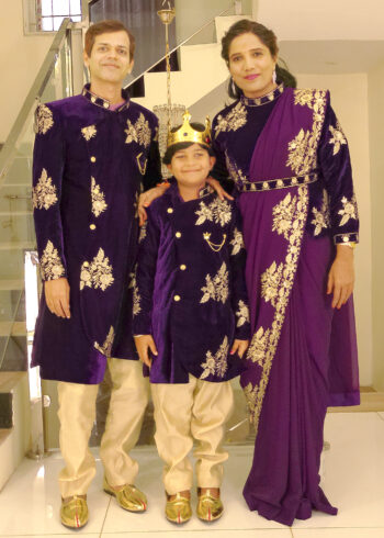 Family Matching Dress Set MOTHER FATHER SON Twinning Dress IBI-9995B Traditional Family Combo Dress for Birthday Theme