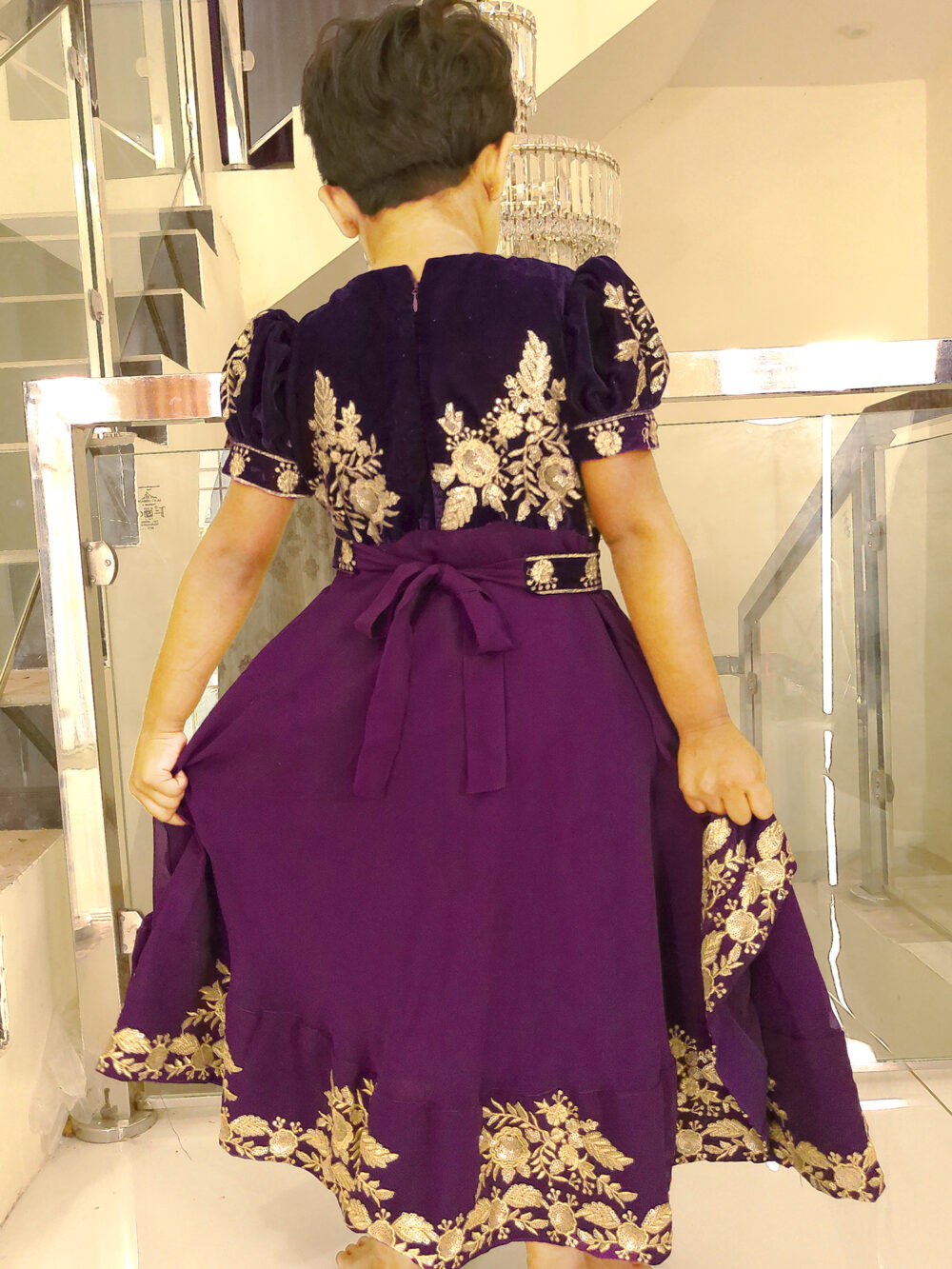Family Matching Dress Set MOTHER DAUGHTER SON FATHER Twinning Dress IBI-9994BG Violet Western Family Matching Dress for Birthday Theme