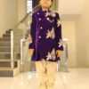 Boy Birthday Dress IBI-9990BY Violet Velvet Sherwani For Boy